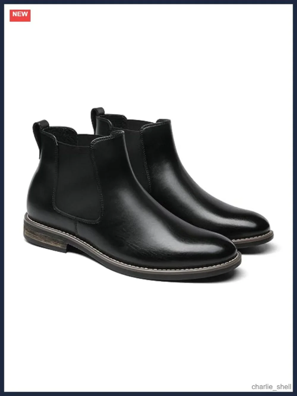 Men's Chelsea Ankle Dress Boots Faux Leather Smart Casual